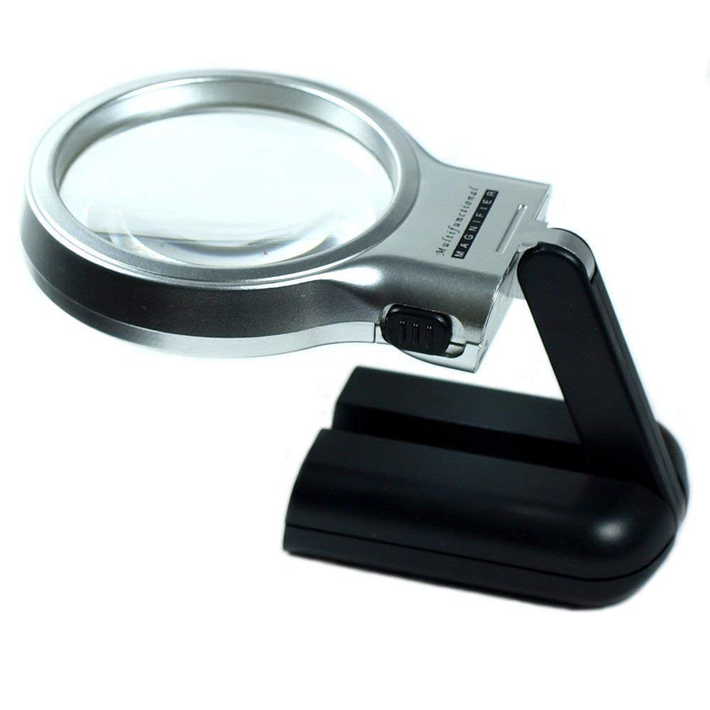 Folding Magnifying Glass With LED Stand And UV