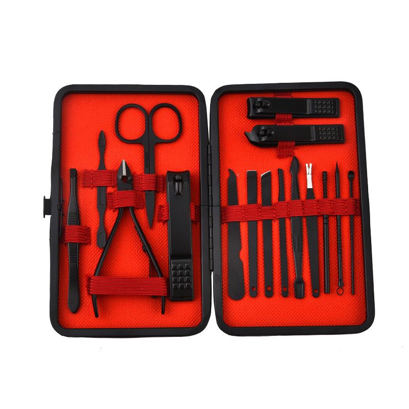 Manicure Set - 16pcs Set Matte Black