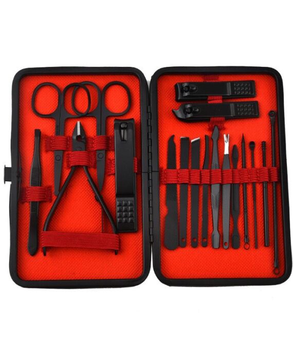 Manicure Set - 18pcs Set Matte Black
