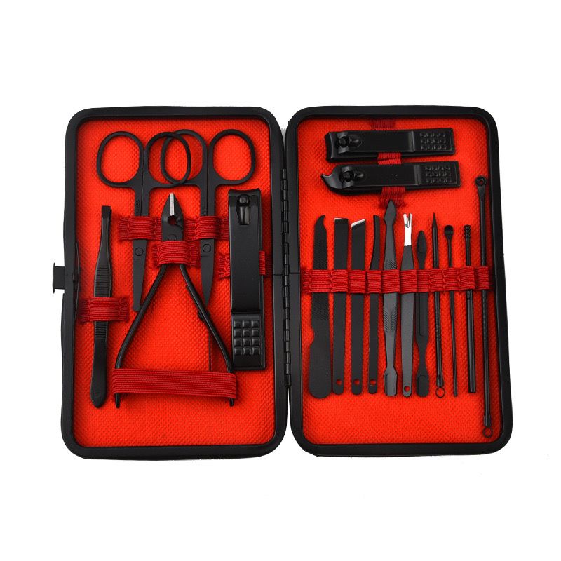 Manicure Set - 18pcs Set Matte Black