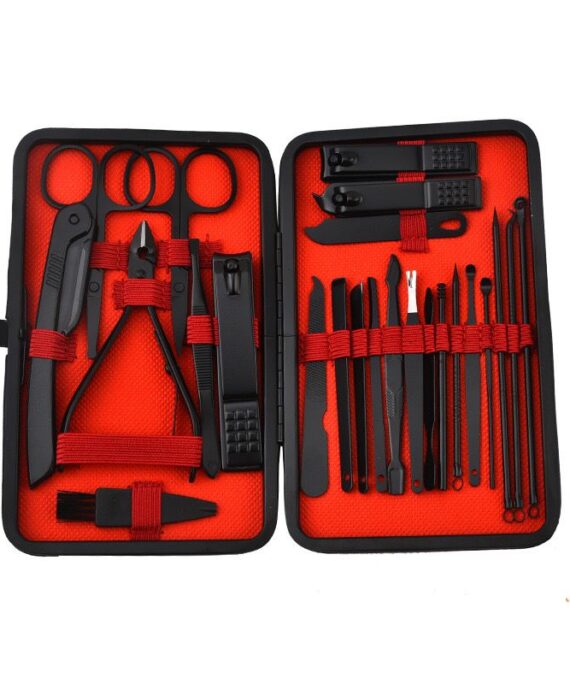 Manicure Set - 24Pcs Set Matte Black