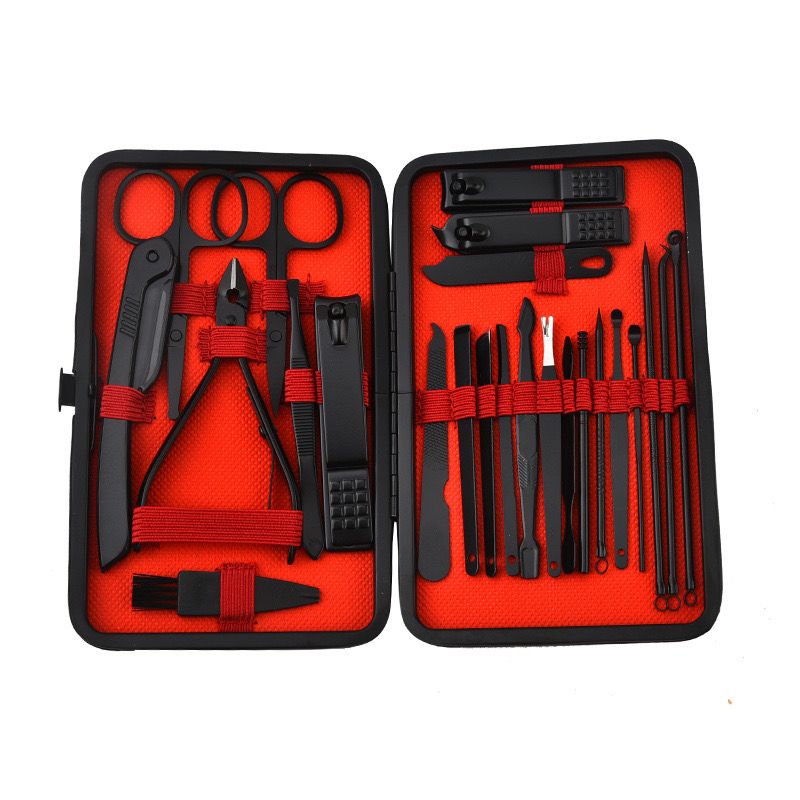 Manicure Set - 24Pcs Set Matte Black