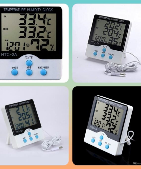 Digital Thermometer with Humidity meter & Clock calendar