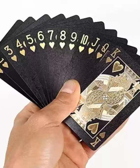 Dollar Pattern Playing Cards - Black Gold