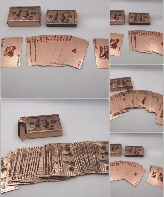 Dollar Pattern Playing Cards - Rose Gold
