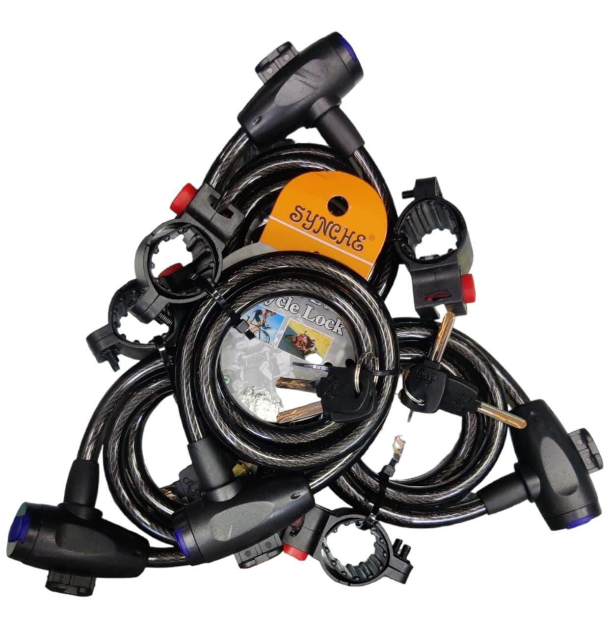 Bicycle/Helmet Lock With Holder - 12x1200