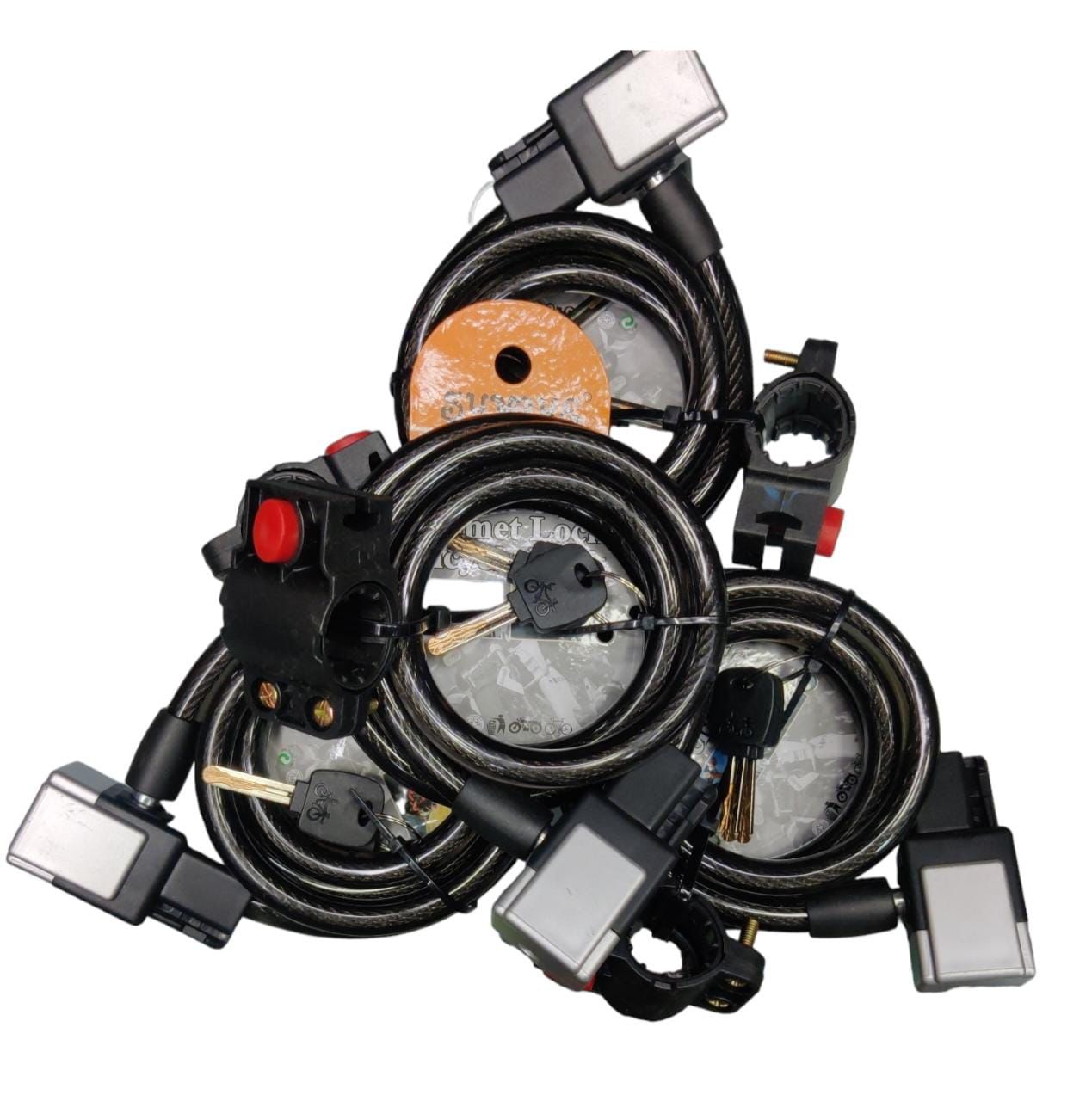 Bicycle/Helmet Lock With Holder - 12x1200