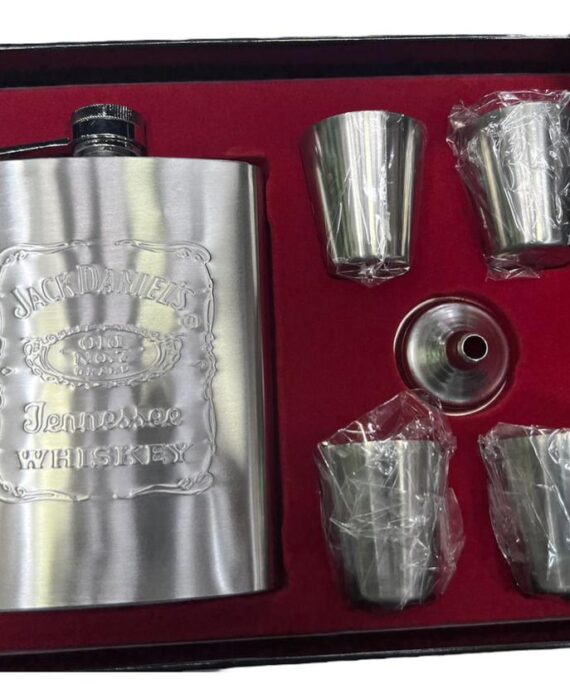 Jack Daniels Hip Flask Gift Set 8oz